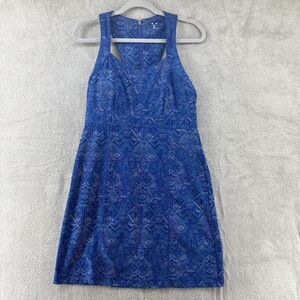 Tittle Nine Dress Womens 8 Blue Square Neck Build-In Bra Padded Zip Active